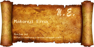 Makonyi Erna névjegykártya